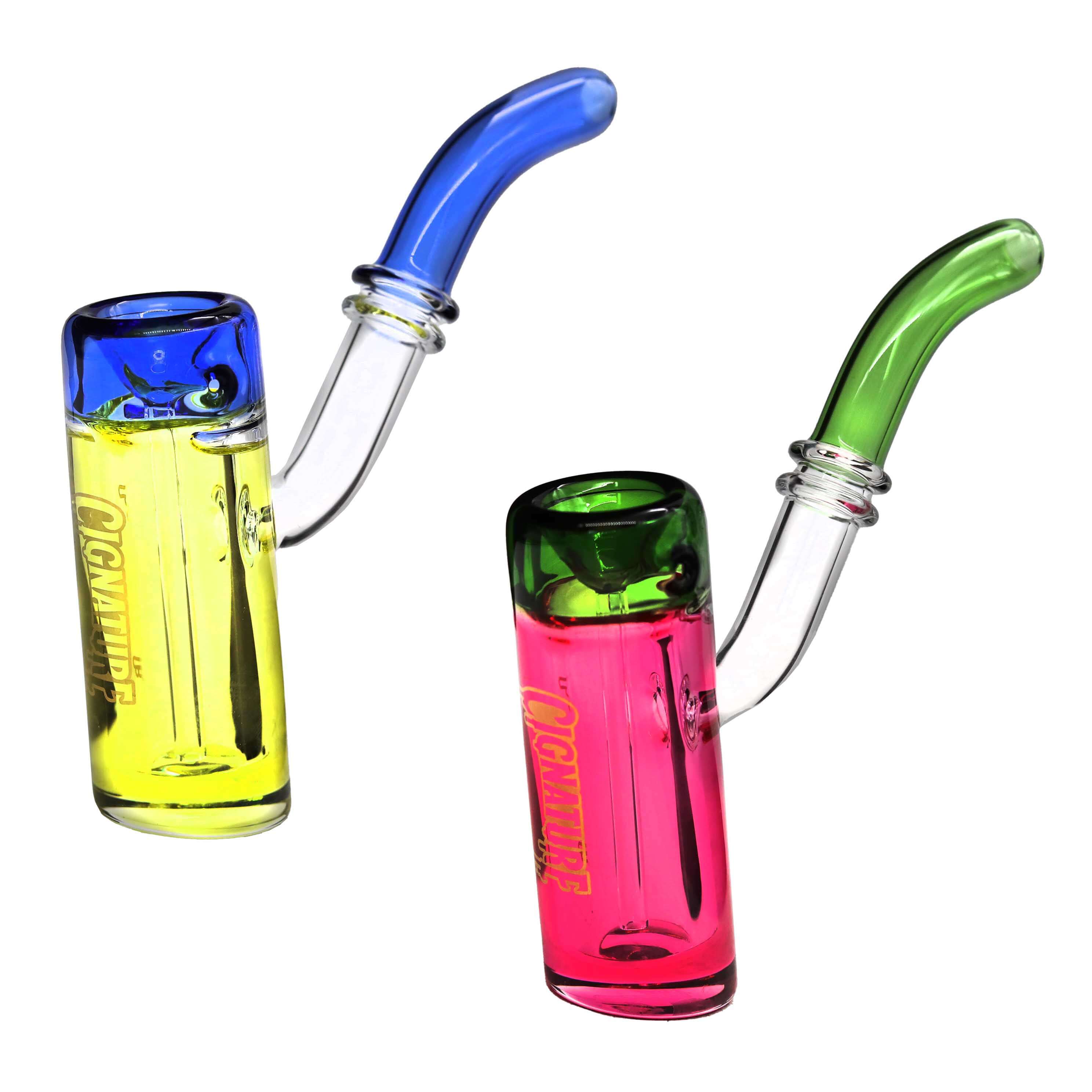 Cignature Mouthpiece And Bowl Colored Glycerine Glass Bubbler (FGP-4272) | 7 inch | Assorted Colors product image